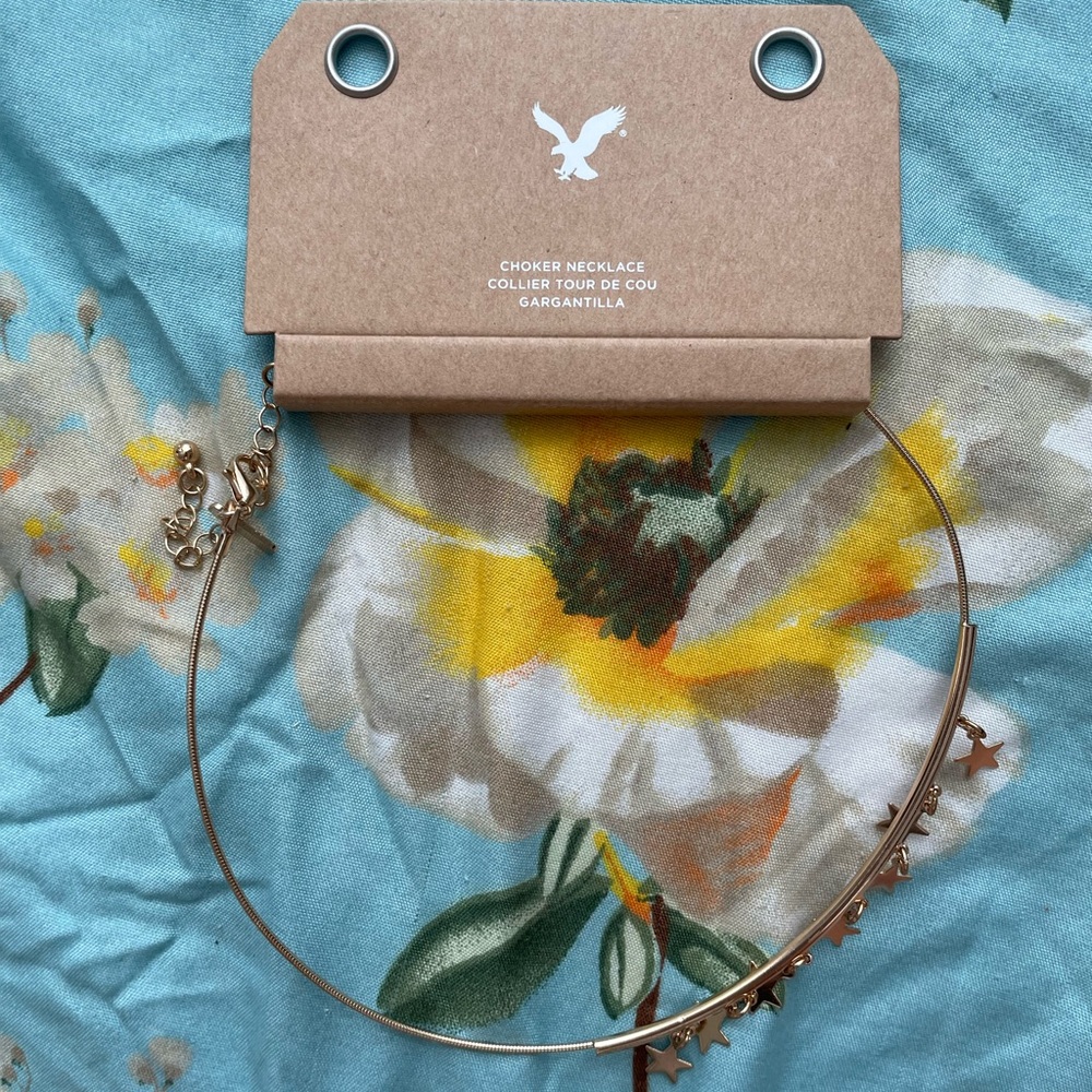 American Eagle Outfitters AEO Gold Choker Necklace with Star Accents